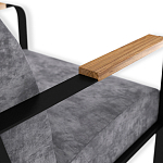 Кресло серый велюр с жесткими подлокотниками на полозьях Ashton варинант исполнения - 6 | Loft Concept в Ульяновске