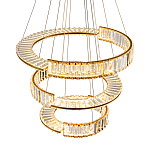 Светодиодная трехъярусная кольцевая люстра из хрусталя и стали с пультом для регулировки света Maude Crystal Light варинант исполнения - 3 | Loft Concept в Ульяновске