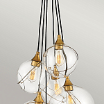 Подвесной светильник с шестью прозрачными стеклянными шарообразными плафонами Hinkley варинант исполнения - 6 | Loft Concept в Ульяновске