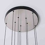 Люстра каскадная с 5-ю круглыми стеклянными плафонами дымчатого цвета и черными деталями Orbit Serenade варинант исполнения - 3 | Loft Concept в Ульяновске