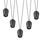 Подвесной светильник черными плафонами на длинных пересекающихся тросах Construction варинант исполнения - 3 | Loft Concept в Ульяновске