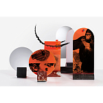 Настольное дизайнерское зеркало Poltronova Vanitas Rosso Franci Mirror and Photo Holder варинант исполнения - 5 | Loft Concept в Ульяновске