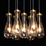 Люстра с 7-ю прозрачными плафонами из стекла в форме капли Lucid Rain  варинант исполнения - 5 | Loft Concept в Ульяновске