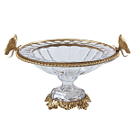 Чаша из прозрачного стекла с бронзовым ободком и фигурками бабочек Eden Garden варинант исполнения - 1 | Loft Concept в Ульяновске