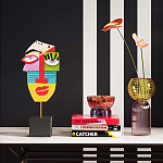 Арт-объект Разноцветное Лицо в абстрактном стиле на подставке Multicolored Abstract Face варинант исполнения - 4 | Loft Concept в Ульяновске