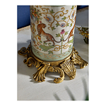 Ваза высокая из фарфора на бронзовом основании Turquoise Blooming Garden варинант исполнения - 5 | Loft Concept в Ульяновске