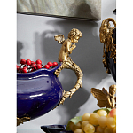 Чаша темно-синяя фарфоровая с бронзовыми ручками в виде ангелов Eden Garden варинант исполнения - 4 | Loft Concept в Ульяновске