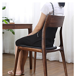 Стул деревянный с мягким сиденьем из черной натуральной кожи Moon Walnut Furniture варинант исполнения - 3 | Loft Concept в Ульяновске