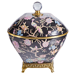 Шкатулка черного цвета с цветочной росписью Eden Garden варинант исполнения - 1 | Loft Concept в Ульяновске