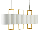 Люстра прямоугольная с белыми цилиндрическими абажурами White Ribbon варинант исполнения - 5 | Loft Concept в Ульяновске