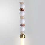 Подвесной светильник вытянутый с бусинами из белого и коричневого цвета PEARLS Suspension варинант исполнения - 4 | Loft Concept в Ульяновске