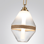 Подвесной светильник с прямоугольными и овальными элементами и акцентом из натурального камня Tectona  варинант исполнения - 5 | Loft Concept в Ульяновске