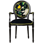 Стул с подлокотниками из натурального бука с изображением птицы и цветов Blooming Birds варинант исполнения - 1 | Loft Concept в Ульяновске