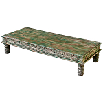 Кофейный стол из массива тропического дерева с резным декором Capellan Green Coffee Table варинант исполнения - 1 | Loft Concept в Ульяновске