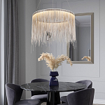 Подвесная кольцевая люстра с металлическими цепочками Fringe Chain Horizontal Ring Light варинант исполнения - 3 | Loft Concept в Ульяновске