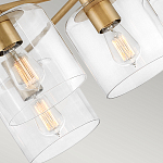 Потолочный светильник цвета латунь с пятью прозрачными цилиндрическими плафонами Hinkley варинант исполнения - 5 | Loft Concept в Ульяновске