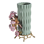 Ваза с птицами и цветами из фарфора с бронзовыми элементами Garden of Eden варинант исполнения - 3 | Loft Concept в Ульяновске