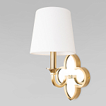 Бра с белым текстильным абажуром и декоративным основанием в виде четырехлистника с зеркальной вставкой Vitorino варинант исполнения - 14 | Loft Concept в Ульяновске