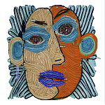 Арт-Объект плетеный из нитей Абстрактный портрет Joana Schneider  варинант исполнения - 2 | Loft Concept в Ульяновске