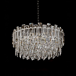Круглая люстра с хрустальными подвесками на серебряном каркасе Gorgeous Crystal Light варинант исполнения - 6 | Loft Concept в Ульяновске
