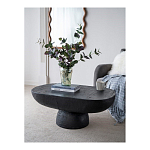 Столик кофейный черного цвета с овальной столешницей и круглым основанием Black Dalmen Table варинант исполнения - 2 | Loft Concept в Ульяновске