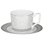 Чайный набор серо-белого цвета из фарфора на 6 персон 12 предметов 250 мл Royal Porcelain Collection варинант исполнения - 1 | Loft Concept в Ульяновске