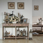 Деревянная консоль из массива дерева с двумя ящиками Oak Margery Provence Console Table варинант исполнения - 2 | Loft Concept в Ульяновске