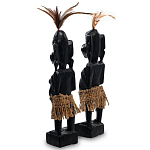 Комплект из 2-х деревянных статуэток Asmat Statuettes Black варинант исполнения - 2 | Loft Concept в Ульяновске