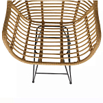 Стул барный с ротанговым плетением Half Bar Chair with Wicker с подлокотниками варинант исполнения - 7 | Loft Concept в Ульяновске