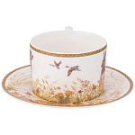 Чайная пара из фарфора с изображением собаки и зайцев 300 мл Hunting Porcelain Collection 2 варинант исполнения - 2 | Loft Concept в Ульяновске