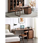 Стол рабочий округлой формы с 3-мя ящиками  Working Moonnut Table варинант исполнения - 2 | Loft Concept в Ульяновске