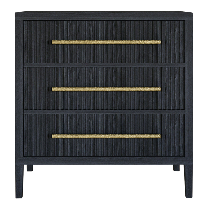 Комод Primo с 3 выдвижными ящиками Черный дуб Черный в Ульяновске | Loft Concept 