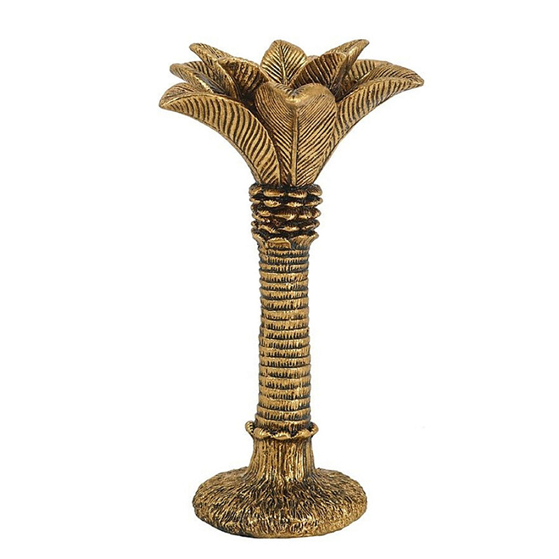 Подсвечник в форме пальмы с резными листьями и текстурным основанием Golden palm leaves Бронза Подсвечник в форме пальмы с резными листьями и текстурным основанием Golden palm leaves Бронза в Ульяновске | Loft Concept