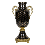 Ваза черного цвета из фарфора с золотистым узором и бронзовыми элементами Eden Garden porcelain and bronze варинант исполнения - 4 | Loft Concept в Ульяновске