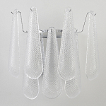 Бра с подвесками из рифленного стекла в форме капель на основании цвета хром Textured Glass варинант исполнения - 6 | Loft Concept в Ульяновске