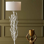 Торшер белый с цилиндрическим абажуром и каркасом в виде дерева Branched Tree варинант исполнения - 4 | Loft Concept в Ульяновске