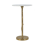 Столик с золотистым основанием в виде цветка и круглой мраморной столешницей Golden Snowdrop варинант исполнения - 3 | Loft Concept в Ульяновске