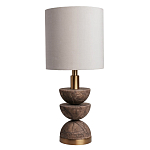 Настольная лампа с белым цилиндрическим абажуром на фигурном основании из полусфер Bewitchment варинант исполнения - 2 | Loft Concept в Ульяновске