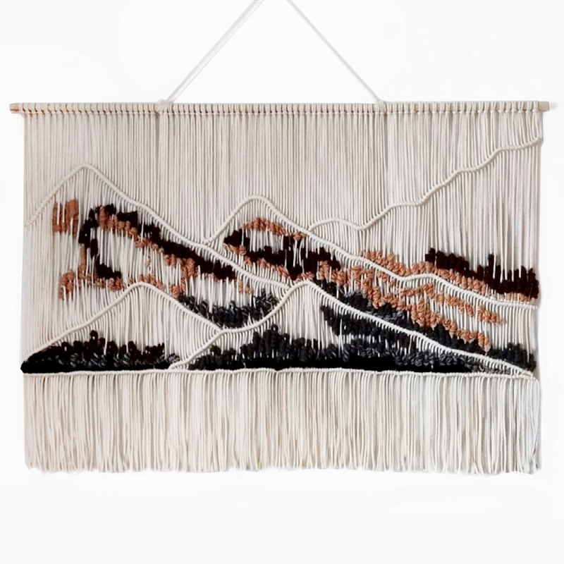 Гобелен ручная работа Wabi-Sabi II  Черный Терракотовый ivory ( слоновая кость ) в Ульяновске | Loft Concept 