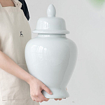 Ваза белая с крышкой однотонная Chinoiserie Ceramics варинант исполнения - 7 | Loft Concept в Ульяновске