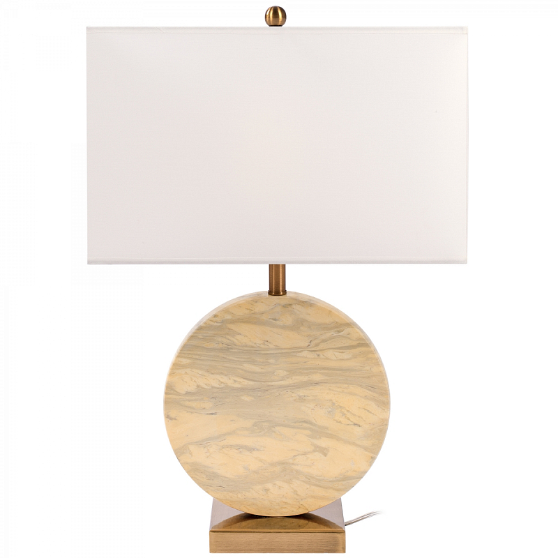 Настольная лампа Lua Grande Table Lamp beige marble Белый Бежево-серый Латунь в Ульяновске | Loft Concept 