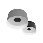 Потолочный светильник с 2-мя цилиндрическими абажурами серого и черного цвета Urban Dome варинант исполнения - 5 | Loft Concept в Ульяновске