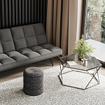 Пуф Three Gray в ткани букле серого цвета варинант исполнения - 4 | Loft Concept в Ульяновске