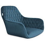 Барный стул со спинкой и подлокотниками на 4-х металлических ножках Douglas Rhombus Синий Велюр варинант исполнения - 2 | Loft Concept в Ульяновске