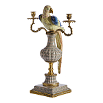 Подсвечникв образе попугая из фарфора с бронзовыми элементами Eden Garden варинант исполнения - 4 | Loft Concept в Ульяновске