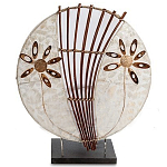 Настольная лампа из перламутра и дерева на подставке Indonesian Shell Flower варинант исполнения - 1 | Loft Concept в Ульяновске