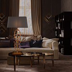 Настольная лампа на ажурном чугунном основании с серым абажуром Openwork Lamp варинант исполнения - 5 | Loft Concept в Ульяновске