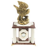 Часы настольные из натурального камня с декором в виде орла Eagle Stone Clock варинант исполнения - 1 | Loft Concept в Ульяновске