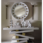 Зеркало белое с круглыми золотыми декоративными элементами Prince of the Church варинант исполнения - 2 | Loft Concept в Ульяновске