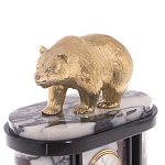 Часы настольные бронзовые с декором в виде медведя Bear Stone Clock варинант исполнения - 2 | Loft Concept в Ульяновске